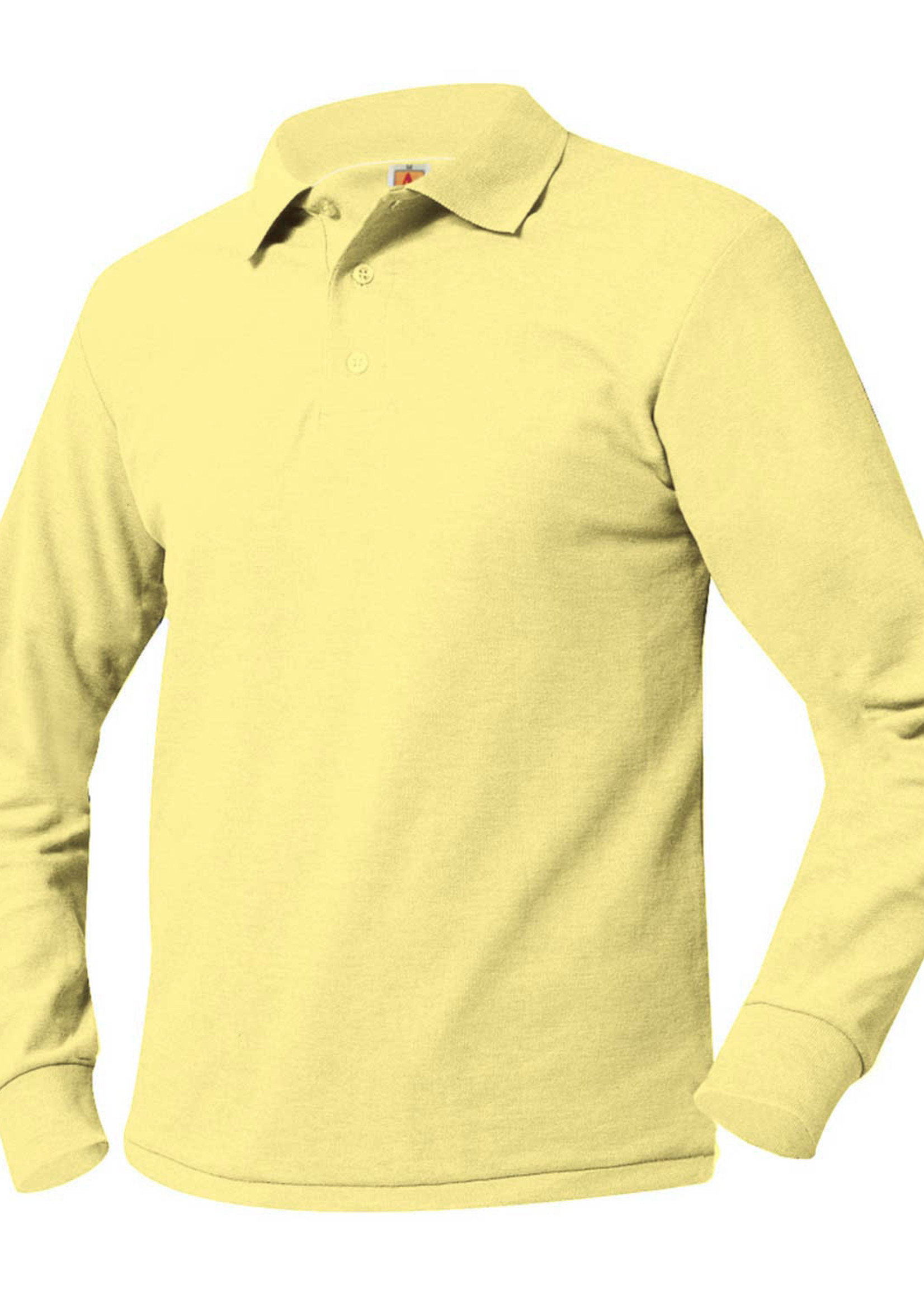LONG SLEEVE YOUTH A+ PIQUE POLO WITH EMBROIDERY LOGO