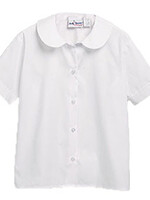 SHORT SLEEVE PETER PAN COLLAR BLOUSE WITH LCS LOGO