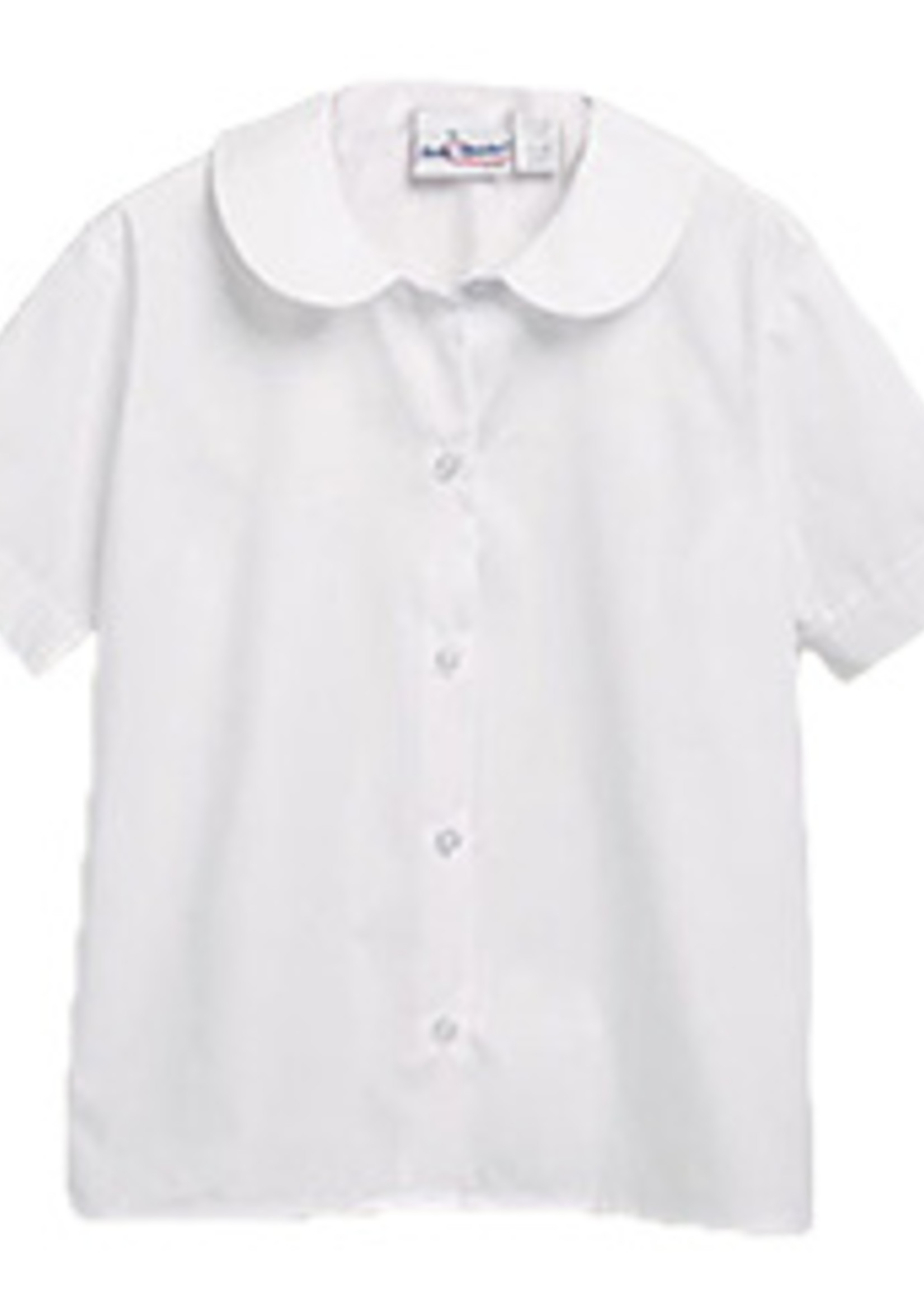 SHORT SLEEVE PETER PAN COLLAR BLOUSE WITH LCS LOGO