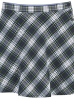 WHITE PLAID A-LINE SKIRT