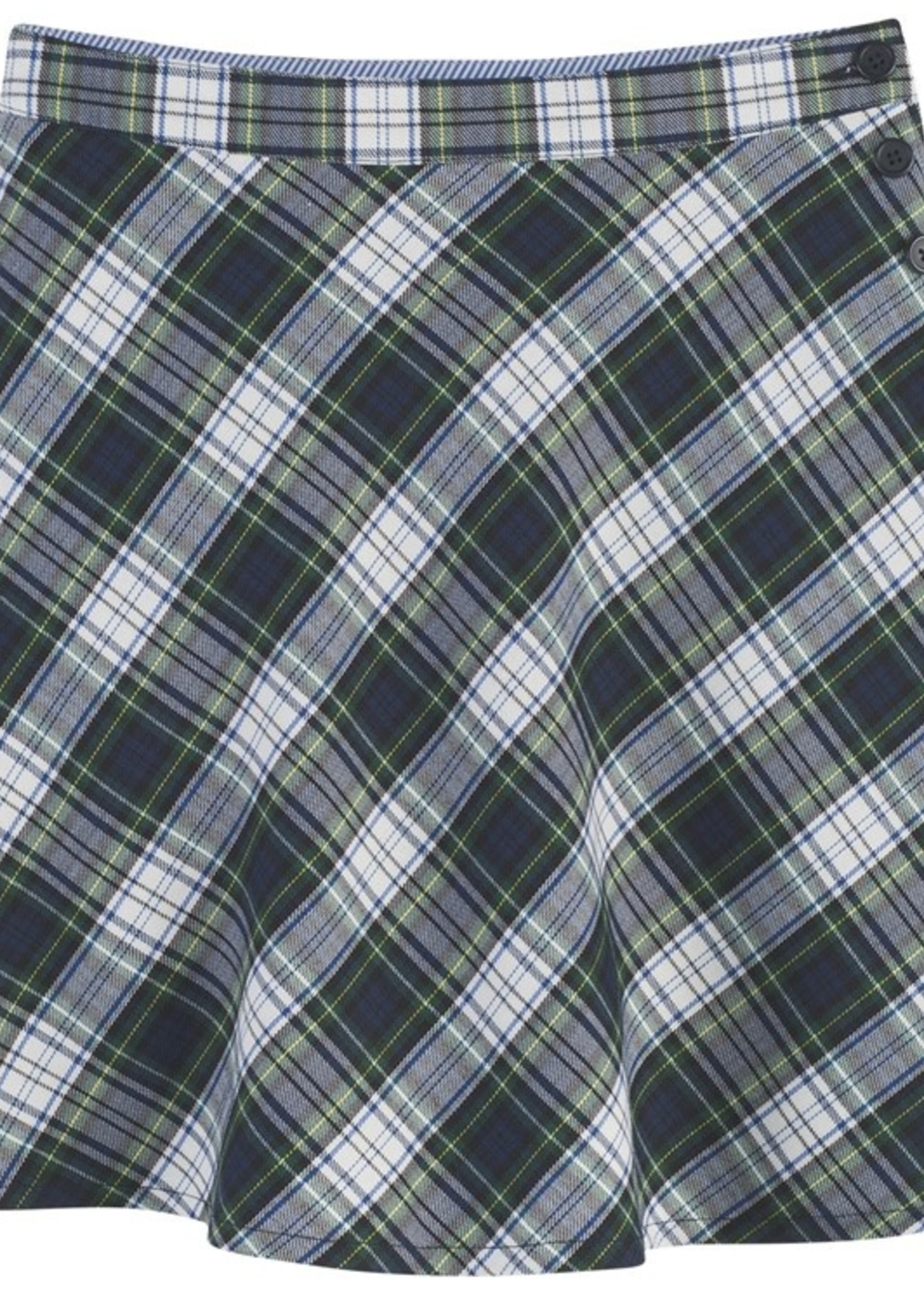 WHITE PLAID A-LINE SKIRT