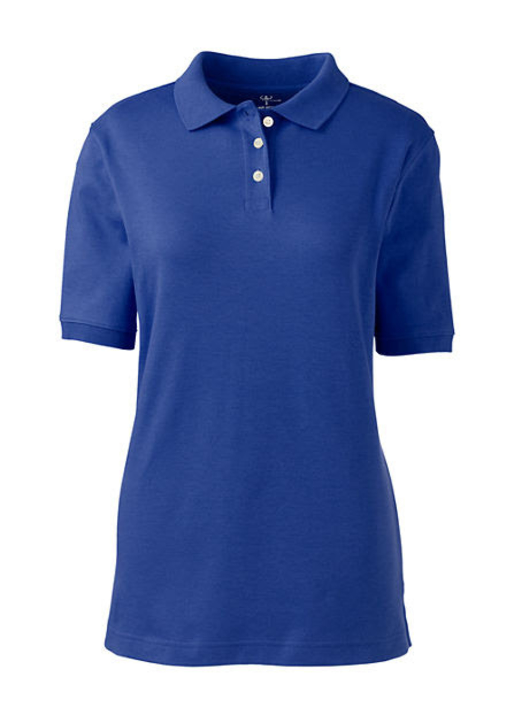 LADIES FEMININE FIT INTERLOCK POLO WITH EMBROIDERY LOGO
