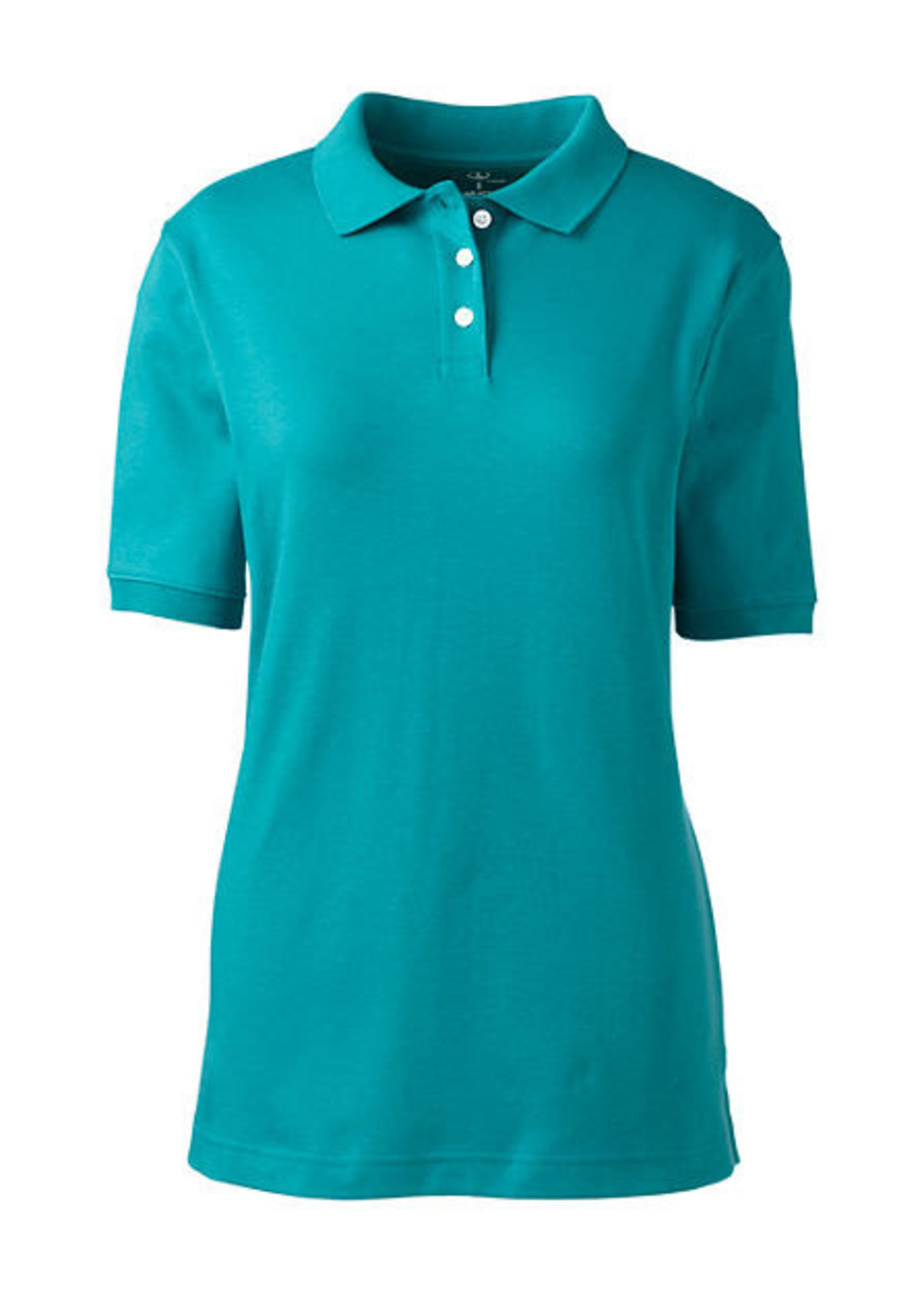 LADIES FEMININE FIT INTERLOCK POLO WITH EMBROIDERY LOGO