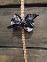 PLAID & RIBBON MONARCH  PINCH CLIP