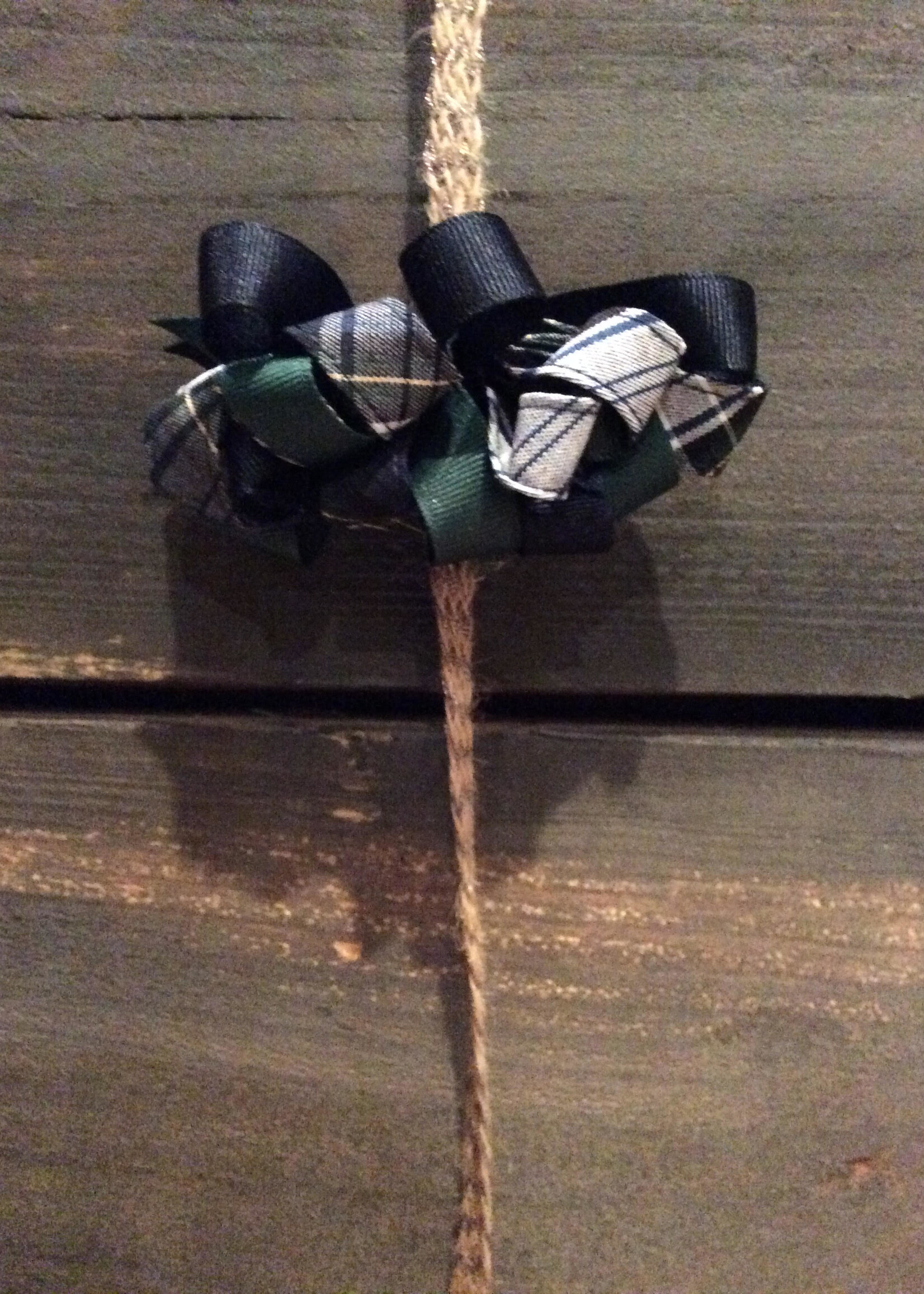 PLAID & RIBBON BURST BOW ON A BARRETTE