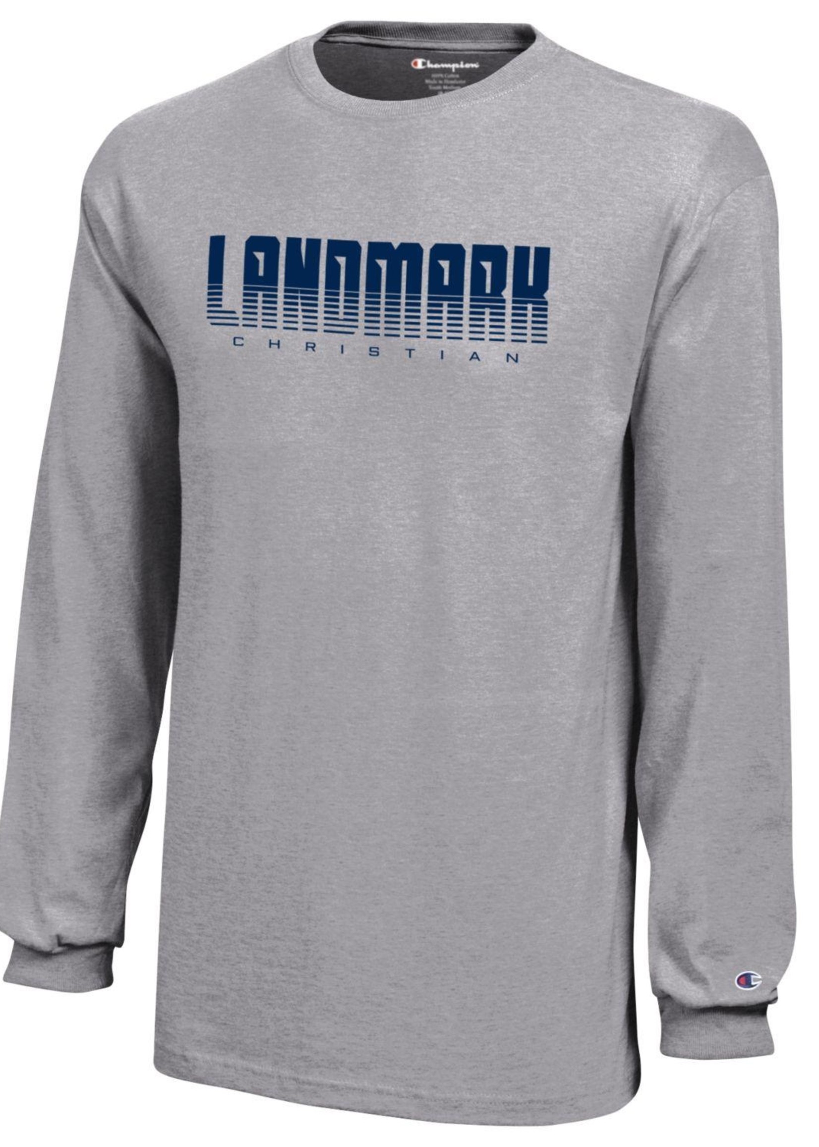 YOUTH CHAMPION LONG SLEEVE JERSEY TEE WITH SCREEN PRINT FRONT