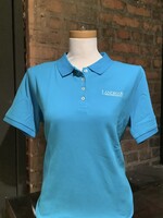 LADIES SIZE MEDIUM LANDS' END PIQUE POLO IN BRILLIANT TURQUOISE