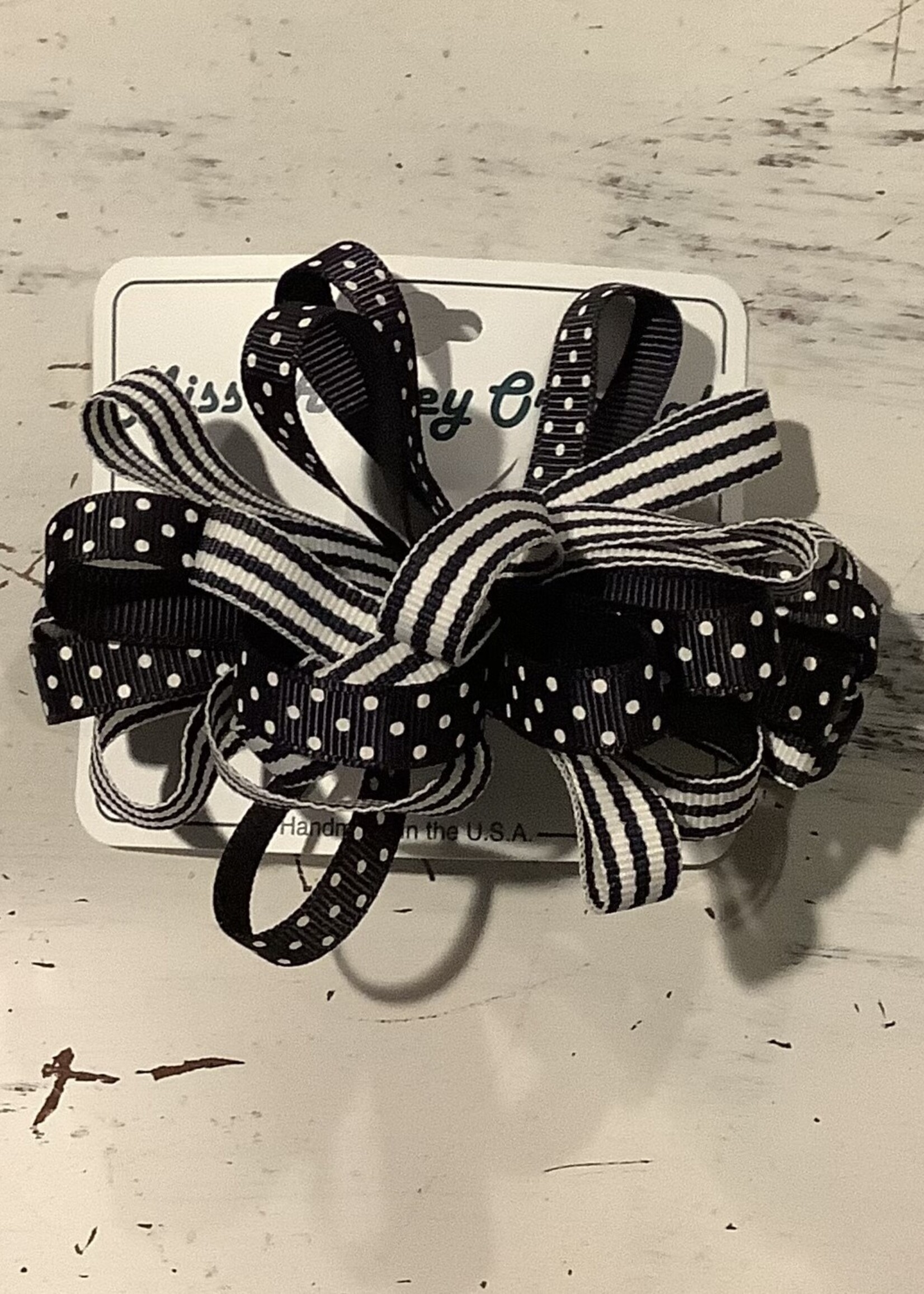 STRIPE AND DOT MINI BARRETTE #5029S-4