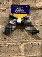 PLAID BOW WITH ANGLED TAILS ON A PINCH CLIP - FBE420PC