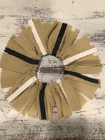 POMPOM KHAKI AND RIBBON SCRUNCHIE