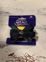 SMALL PLAID RIBBON SPIKED BOW / FBE142S - GREEN