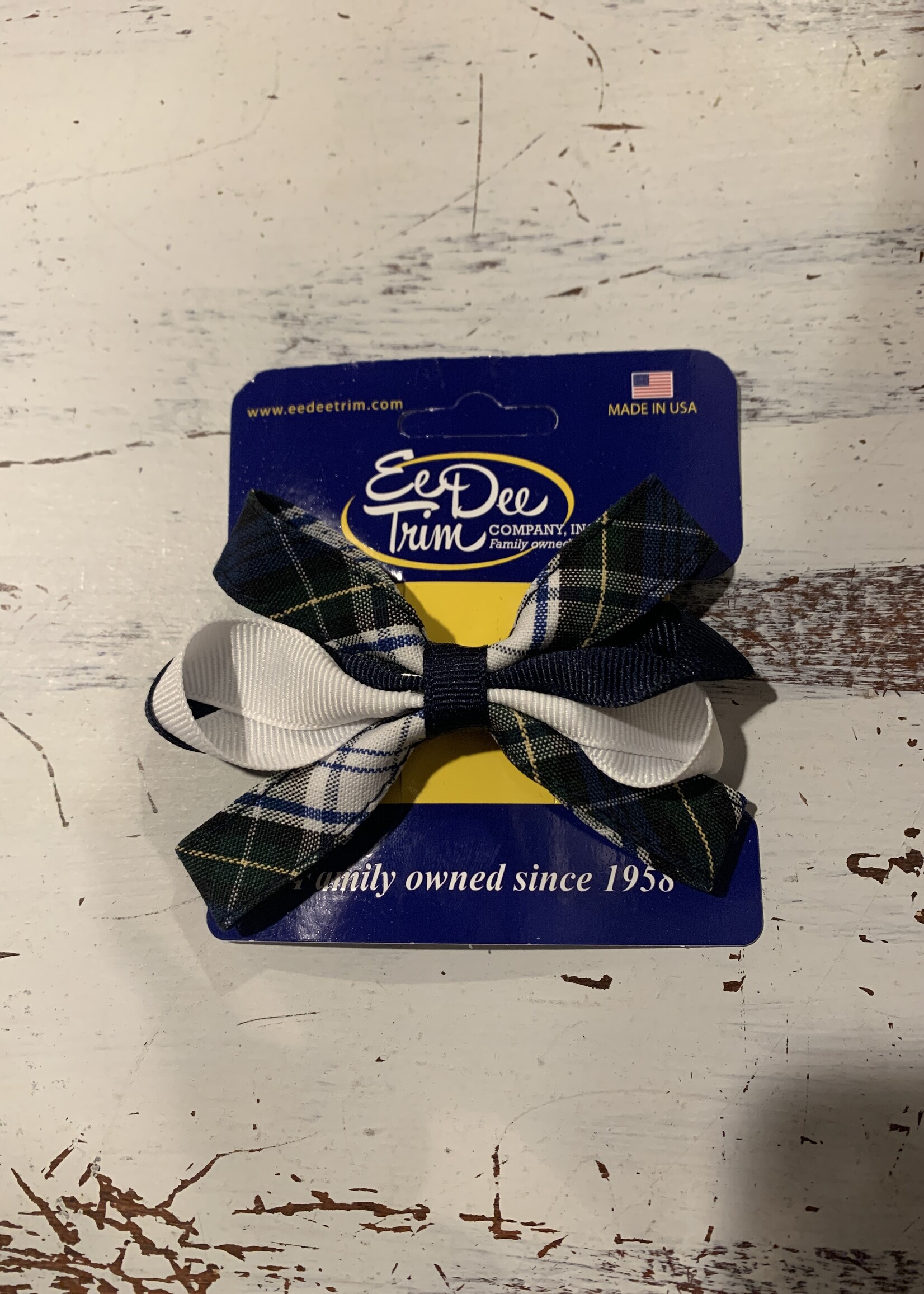 SMALL CARNIVAL PLAID & WHITE BOW - FBE67SPC