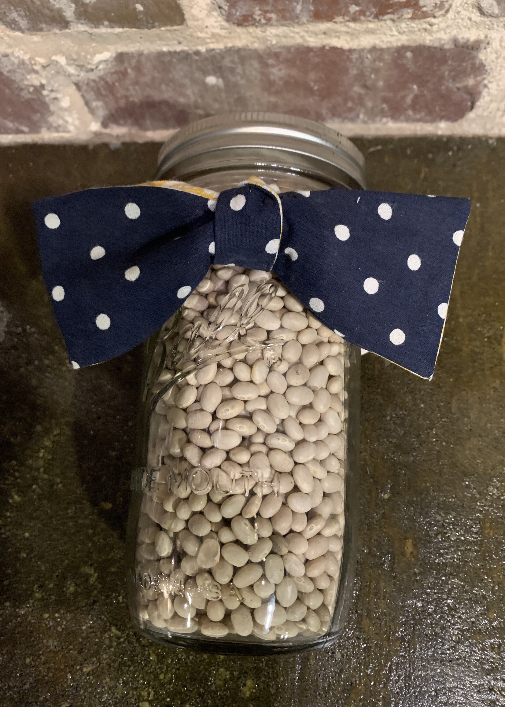 REVERSIBLE BOW TIE - NAVY POLKA DOT & GOLD PAISLEY