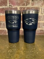 30 OZ TRAVEL TUMBLER WITH FOOTBALL  LOGO NAVY