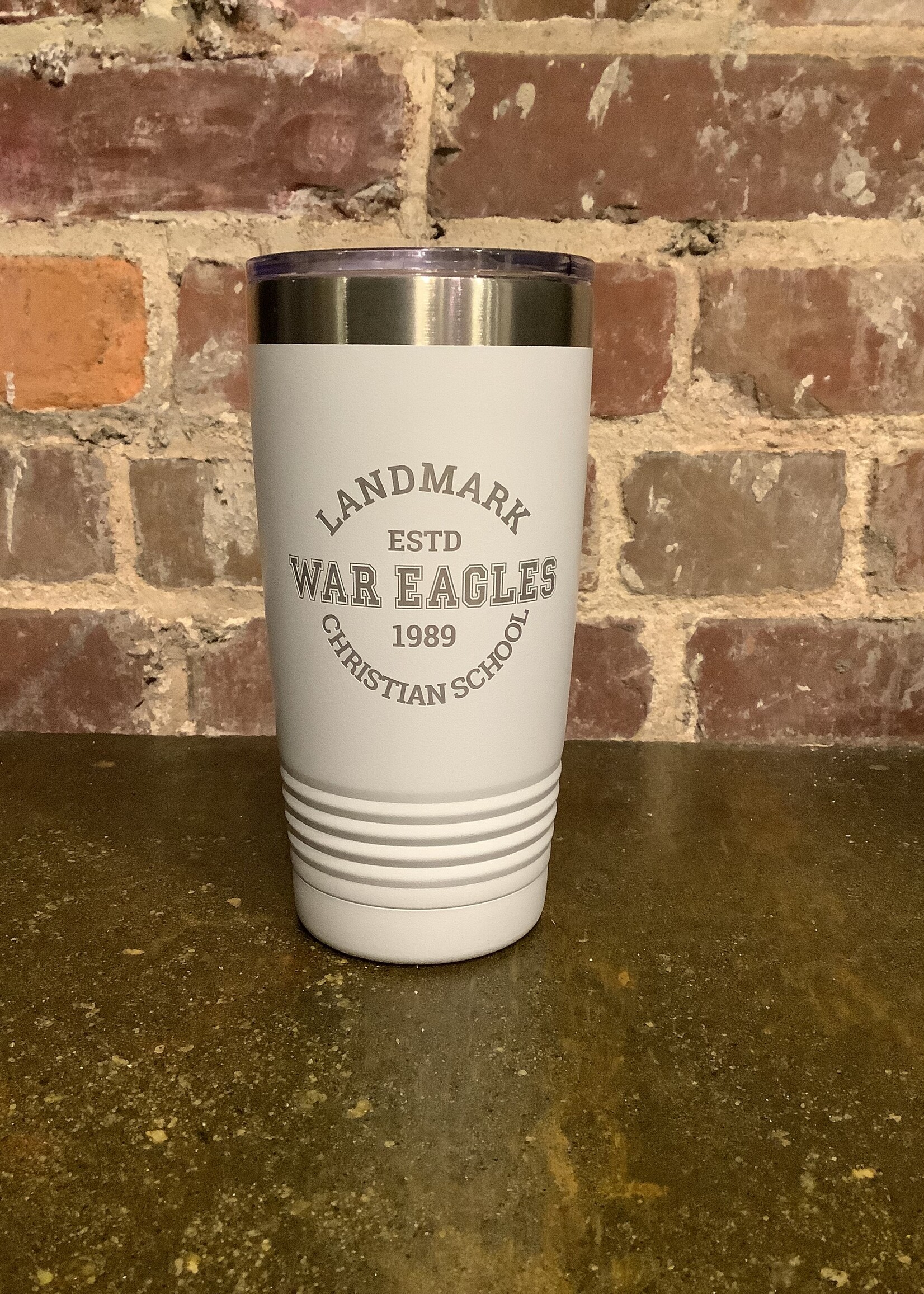 20 oz TRAVEL TUMBLER WITH ENGRAVED LOGO