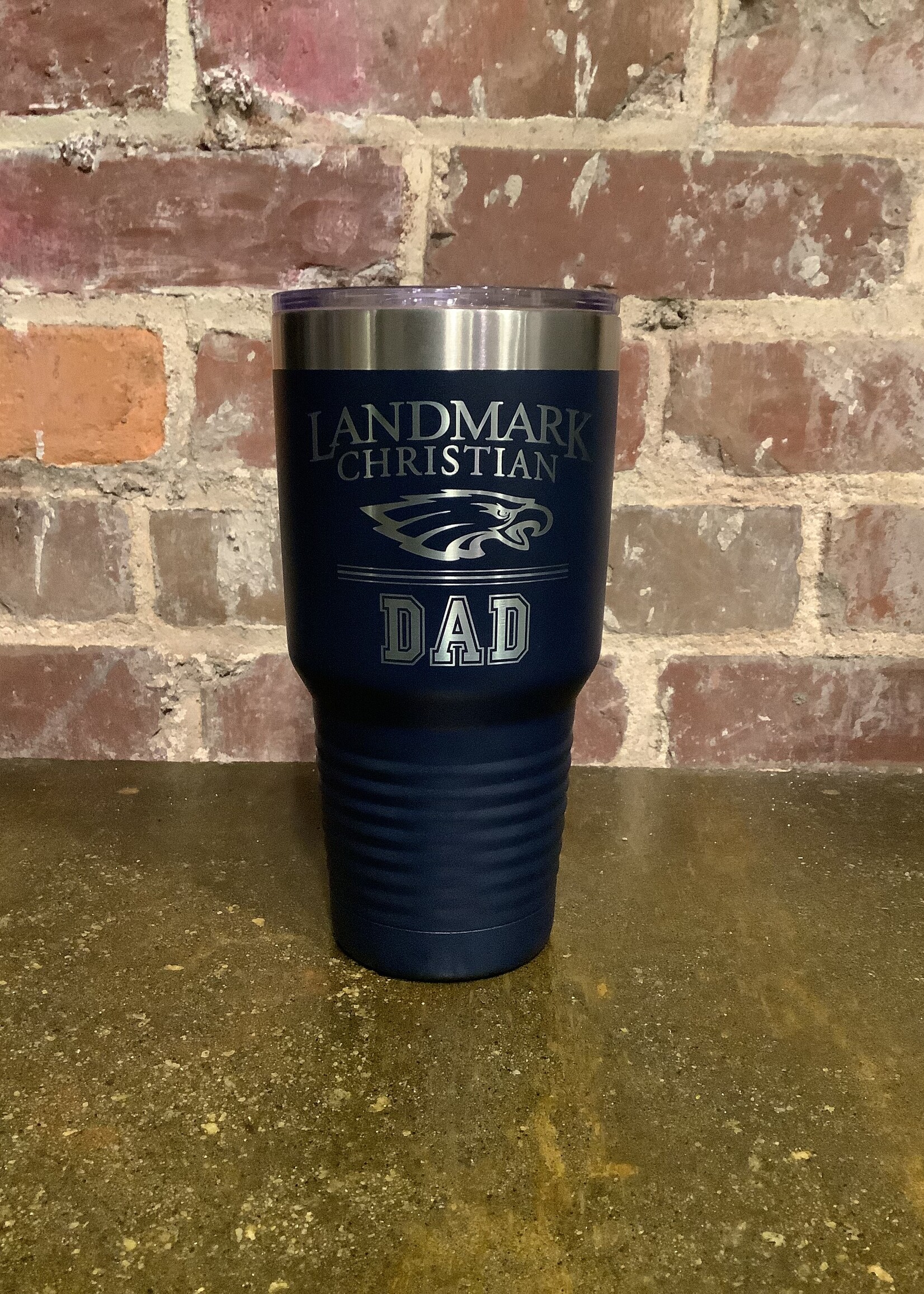 30 oz  TRAVEL TUMBLER WITH ENGRAVED DAD LOGO