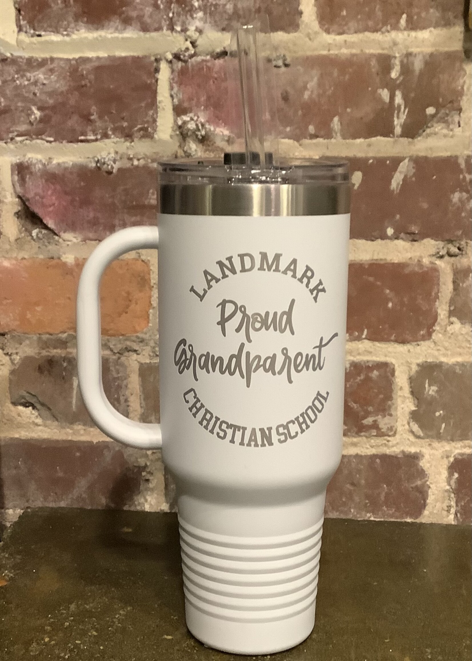 40 oz TRAVEL TUMBLER WITH HANDLE AND STRAW - PROUD MAMA