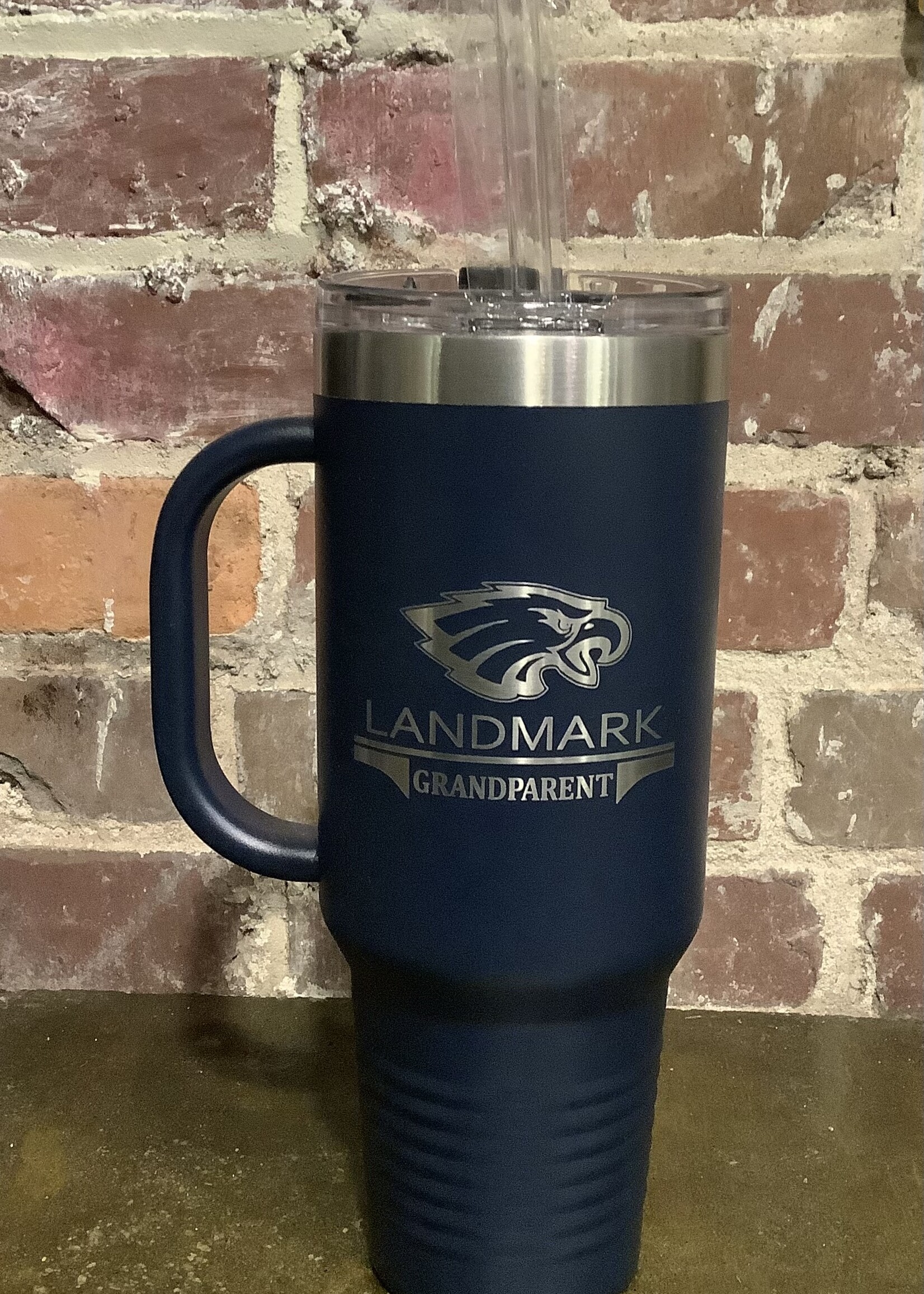 40 oz TRAVEL TUMBLER WITH HANDLE AND STRAW - PROUD MAMA