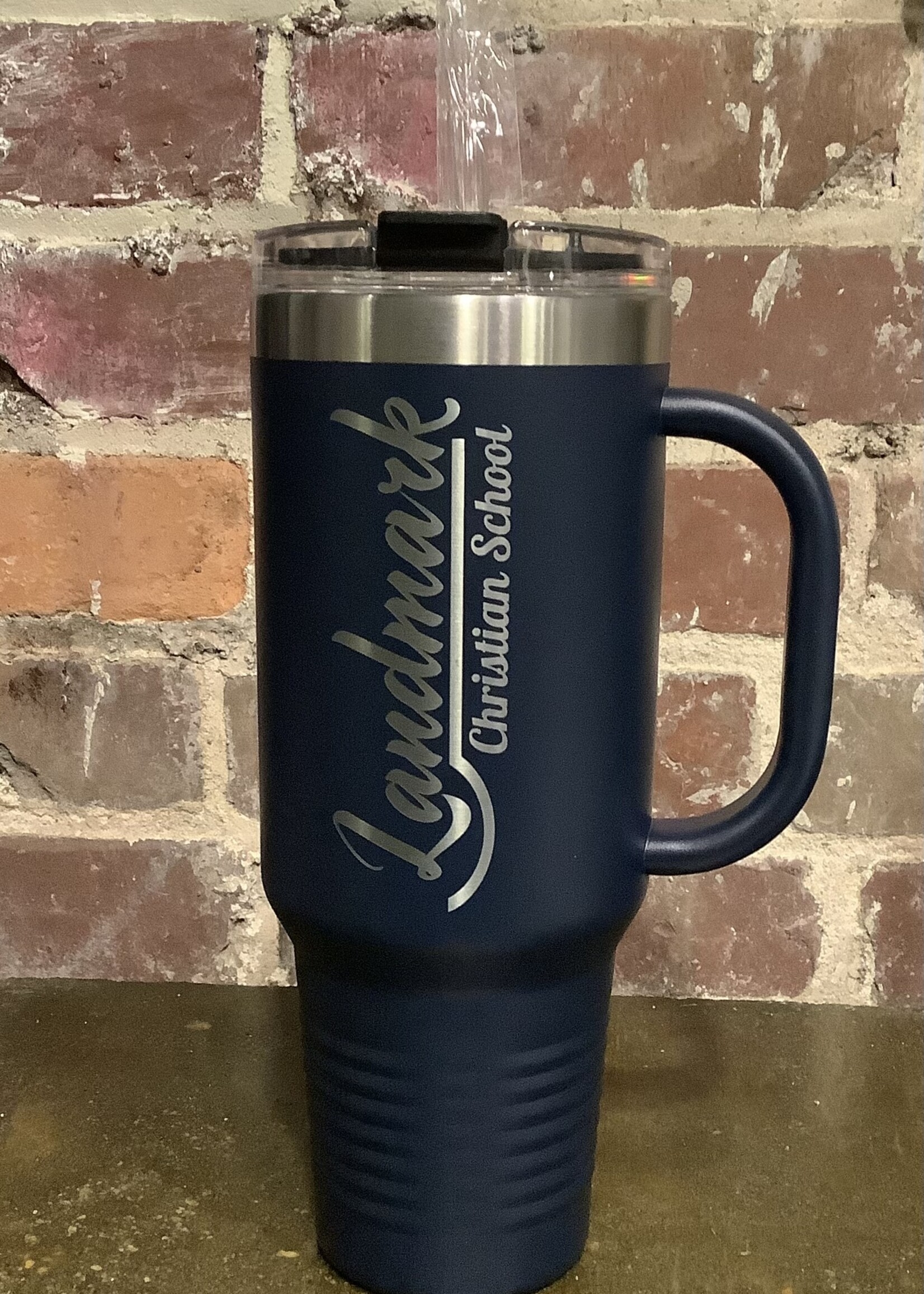 40 oz TRAVEL TUMBLER WITH HANDLE AND STRAW - PROUD MAMA