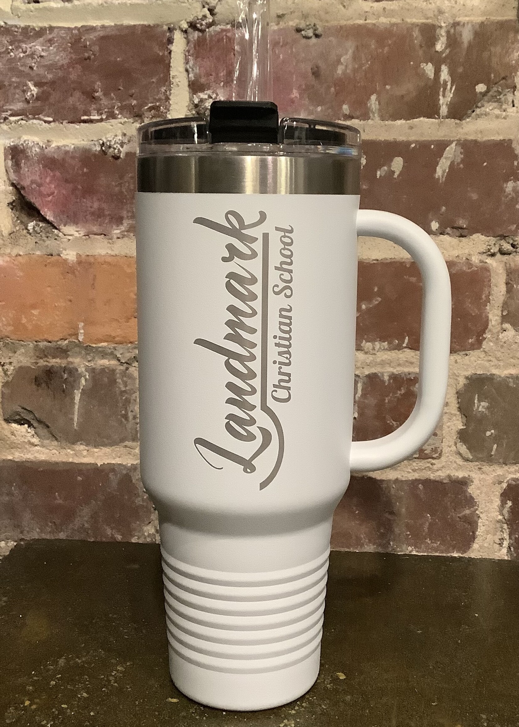 40 oz TRAVEL TUMBLER WITH HANDLE AND STRAW - PROUD MAMA
