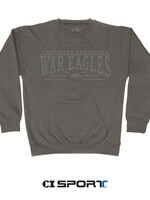 ADULT FRONT POCKET CREWNECK SWEATSHIRT WITH EMBROIDERY FRONT