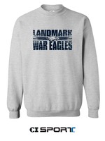 SOFT TOUCH FLEECE CREW WITH FRONT NAVY SCREEN PRINT