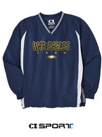 SPORT TEK TIPPED V-NECK RAGLAN WIND SHIRT WITH EMBROIDERY FRONT