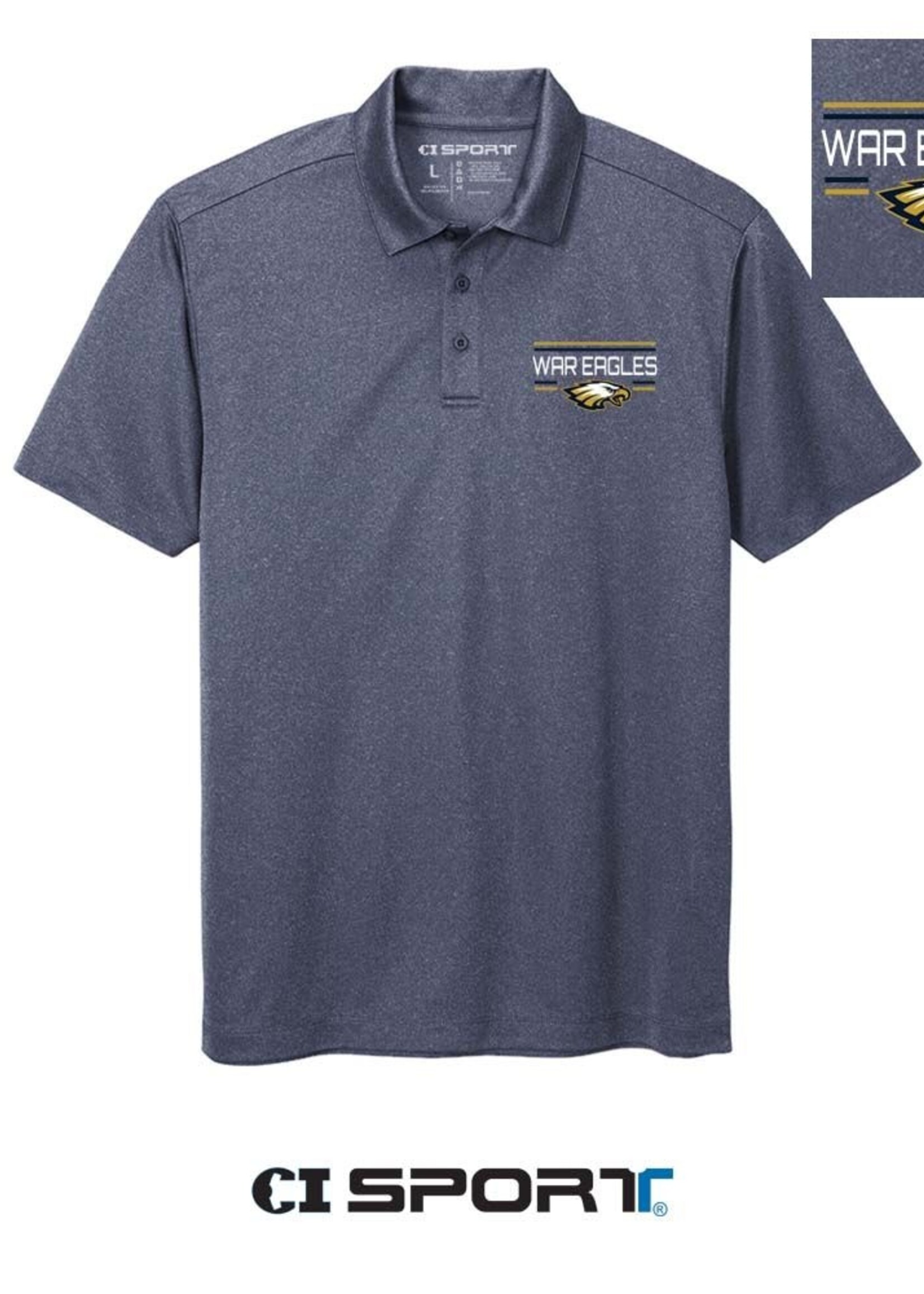 MEN'S NAVY HEATHERED SILK TOUCH GOLF SHIRT