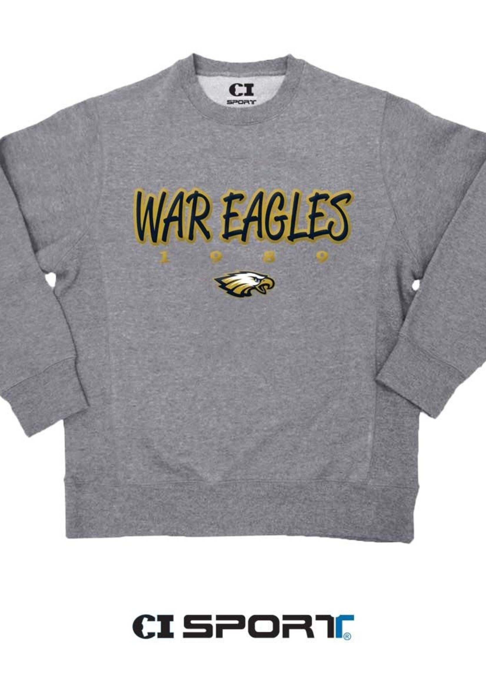 ADULT CLASSIC CREW SWEATSHIRT WITH EMBROIDERY FRONT