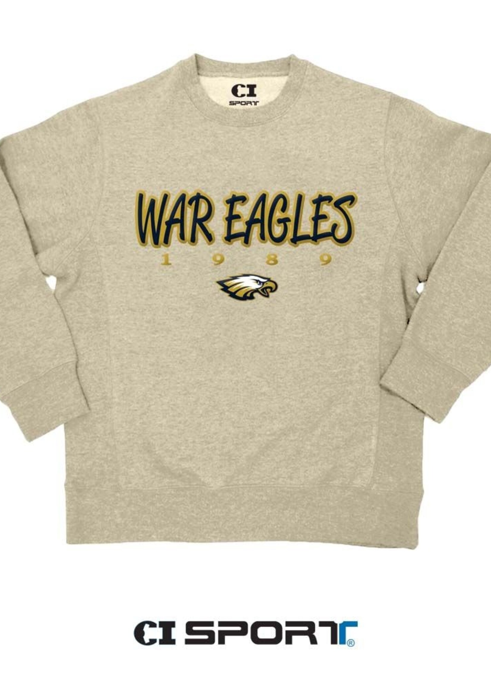 ADULT CLASSIC CREW SWEATSHIRT WITH EMBROIDERY FRONT