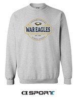 CI SPORT ADULT CLASSIC CREW IN ASH GREY WITH FRONT EMBROIDERY