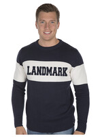 ADULT NAVY/WHITE BAR DOWN LANDMARK SWEATER