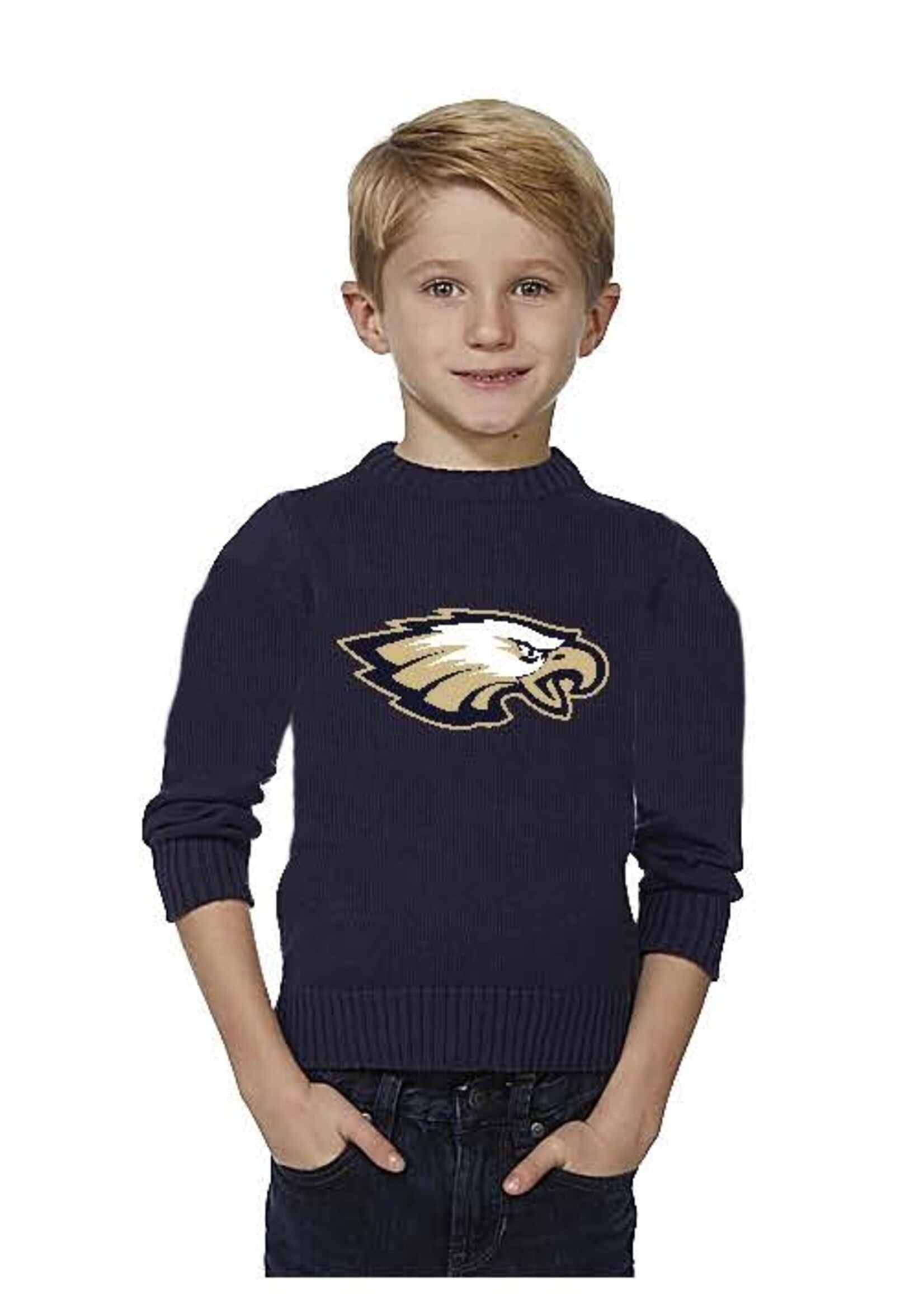 YOUTH EAGLE HEAD NAVY SWEATER