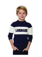 YOUTH NAVY/WHITE BAR DOWN LANDMARK SWEATER
