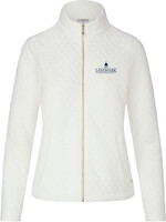 LADIES  IVORY QUILTED FULL ZIP JACKET  WITH EMBROIDERY LOGO