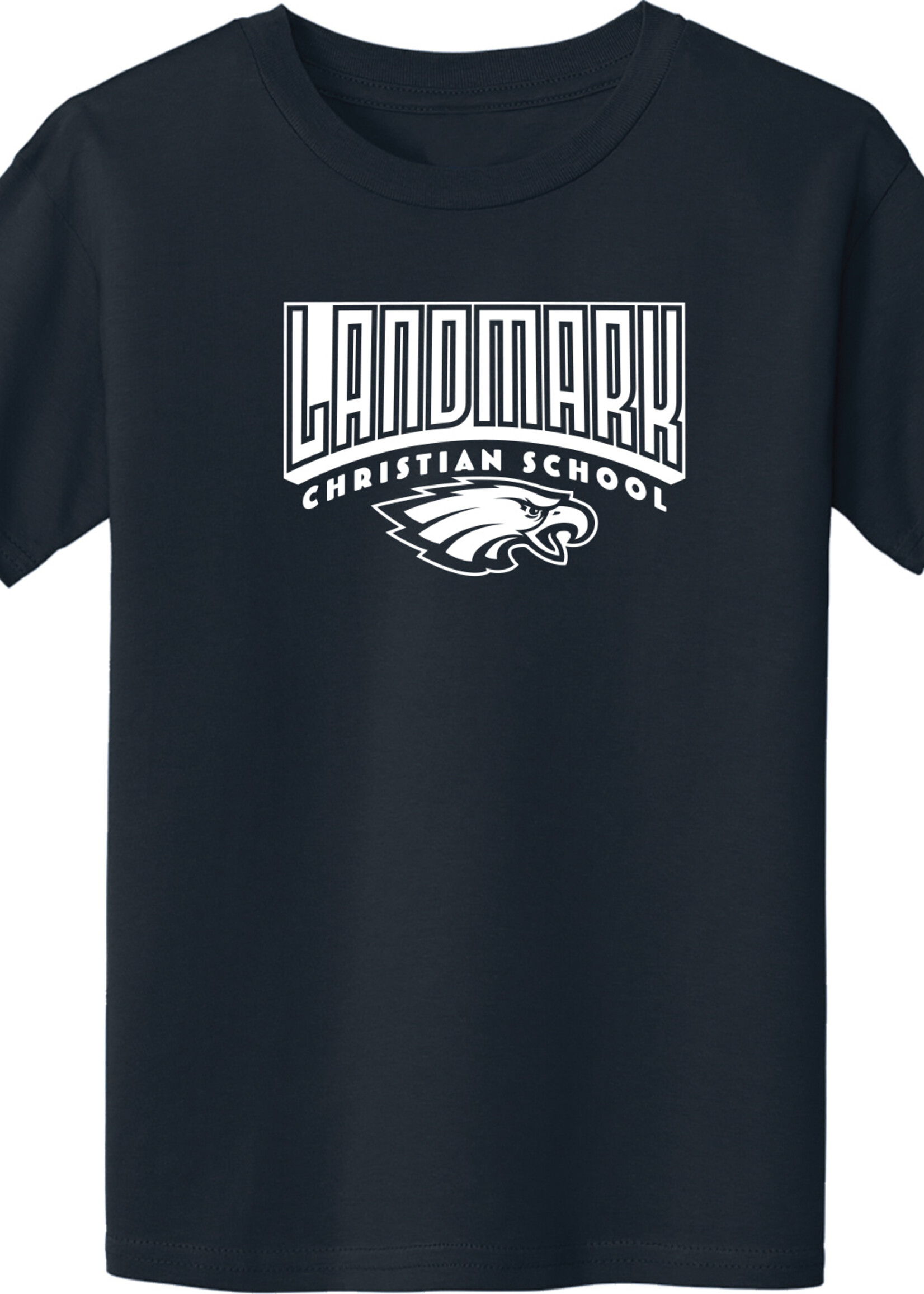 SOFTSTYLE COTTON SHORT SLEEVE  NAVY TEE WITH FRONT SCREEN PRINT