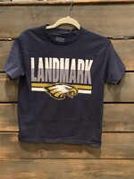 YOUTH NAVY COTTON TEE  WITH SCREEN PRINT FRONT