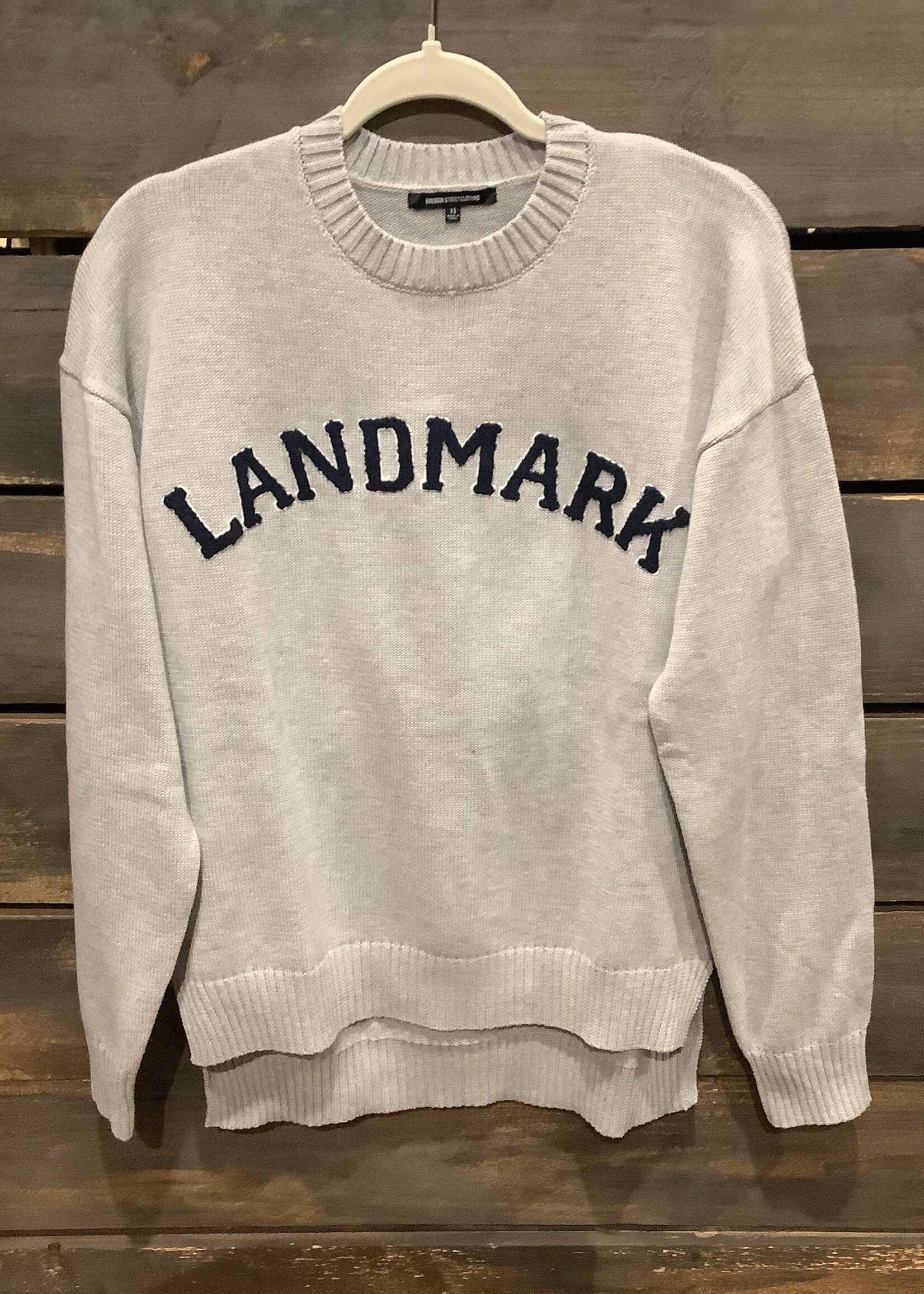 LADIES DARBY SWEATER WITH HIGH LOW HEM AND KNIT IN LOGO