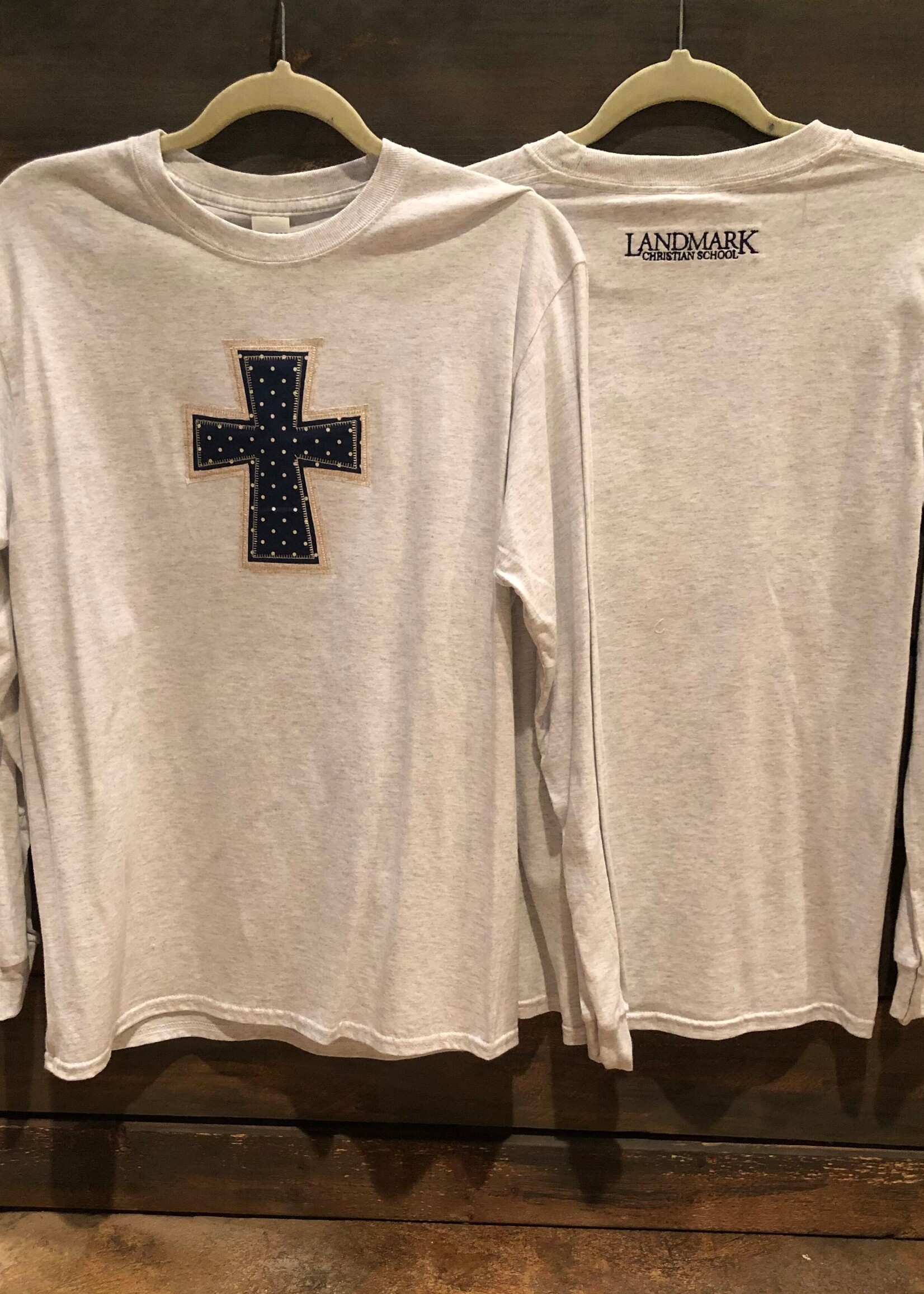 DOUBLE CROSS LONG SLEEVE TEE AM, HEATHERED GREY