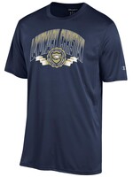 MENS ATHLETIC S/S NAVY TEE WITH SCREEN PRINT FRONT
