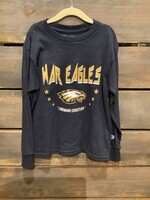 YOUTH LONG SLEEVE NAVY  COTTON TEE WITH FRONT SCREEN PRINT