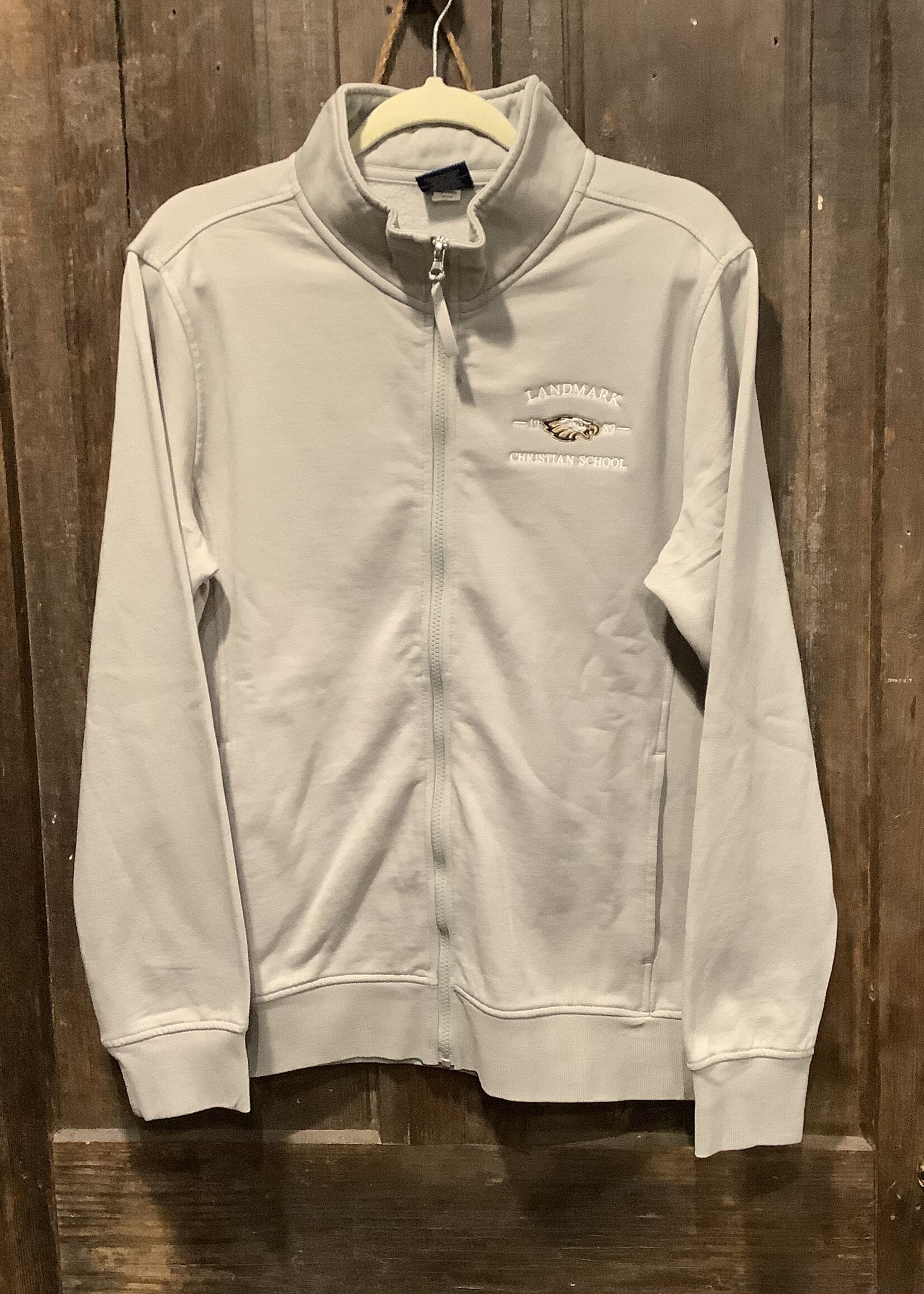 ADULT CLIFTON MOCK NECK GREY FLEECE FULL ZIP