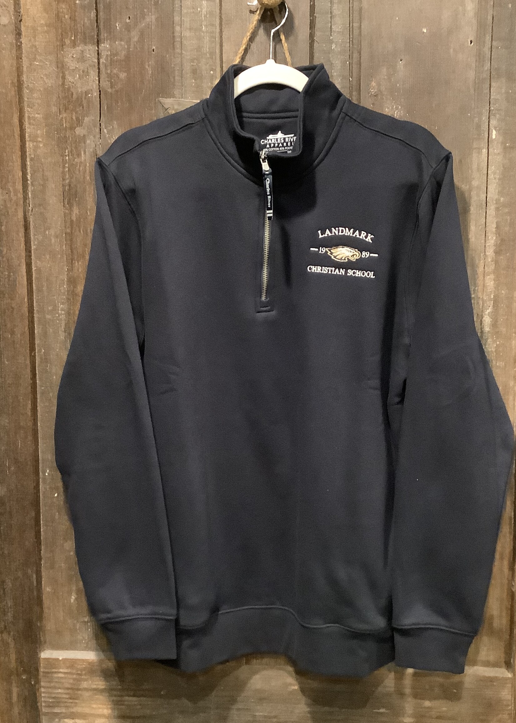 ADULT CROSSWIND 1/4" ZIP NAVY FLEECE WITH POCKETS
