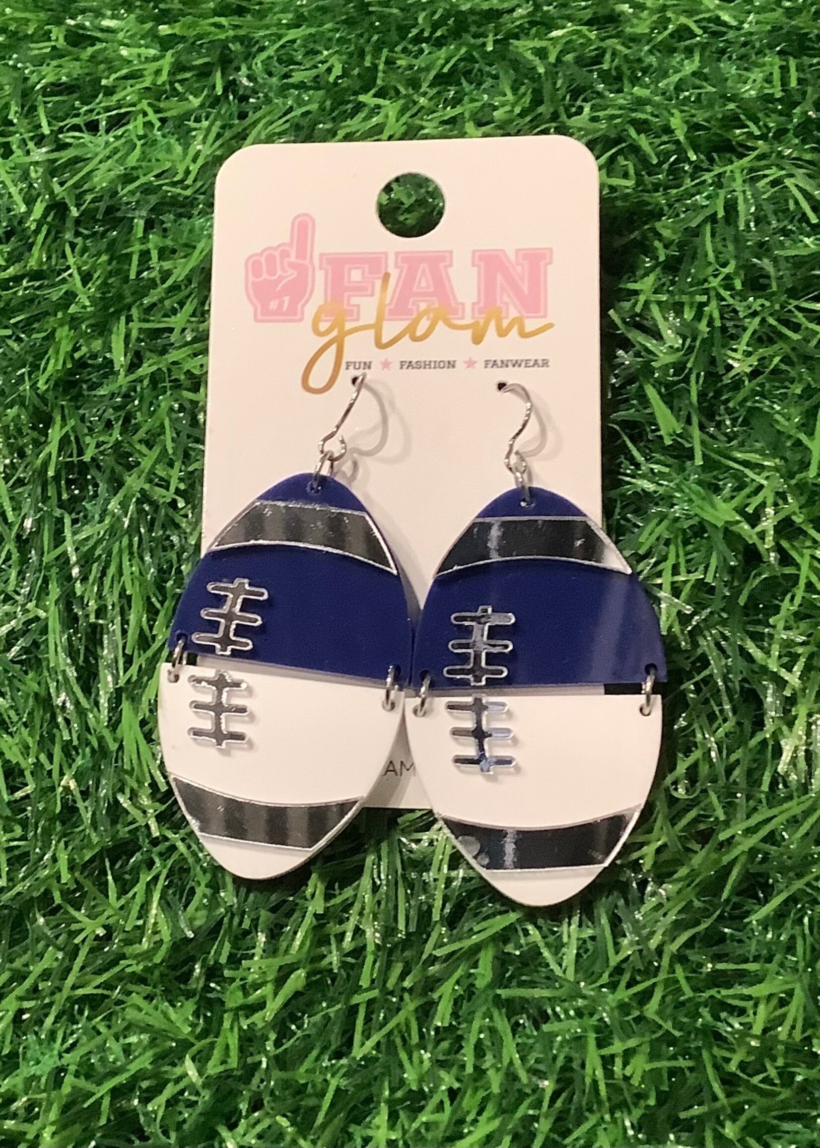 FOOTBALL DANGLES WITH SILVER ACCENT