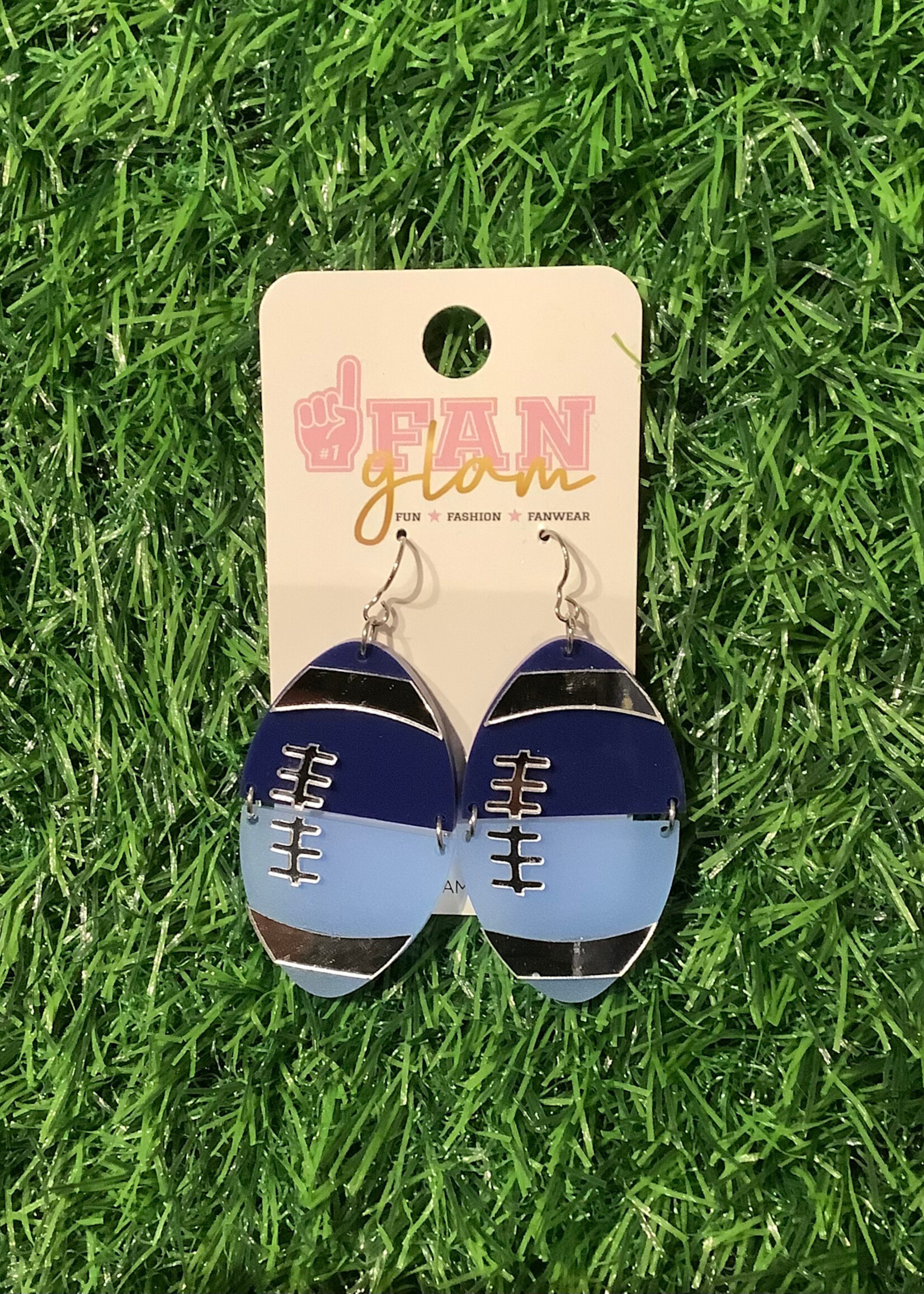 FOOTBALL DANGLES WITH SILVER ACCENT