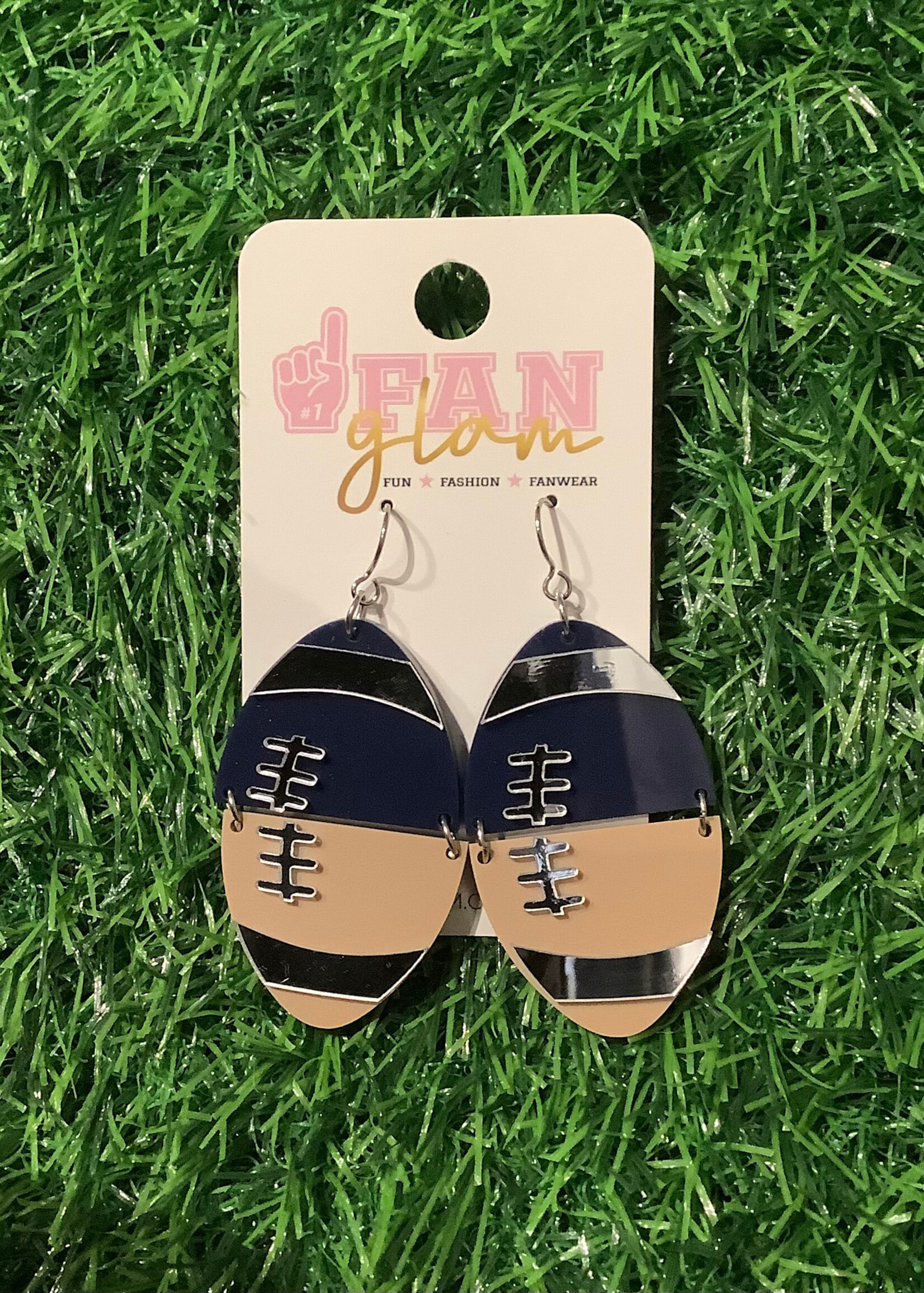 FOOTBALL DANGLES WITH SILVER ACCENT