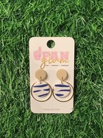 CLAY NAVY/WHITE ZEBRA & GOLD RING