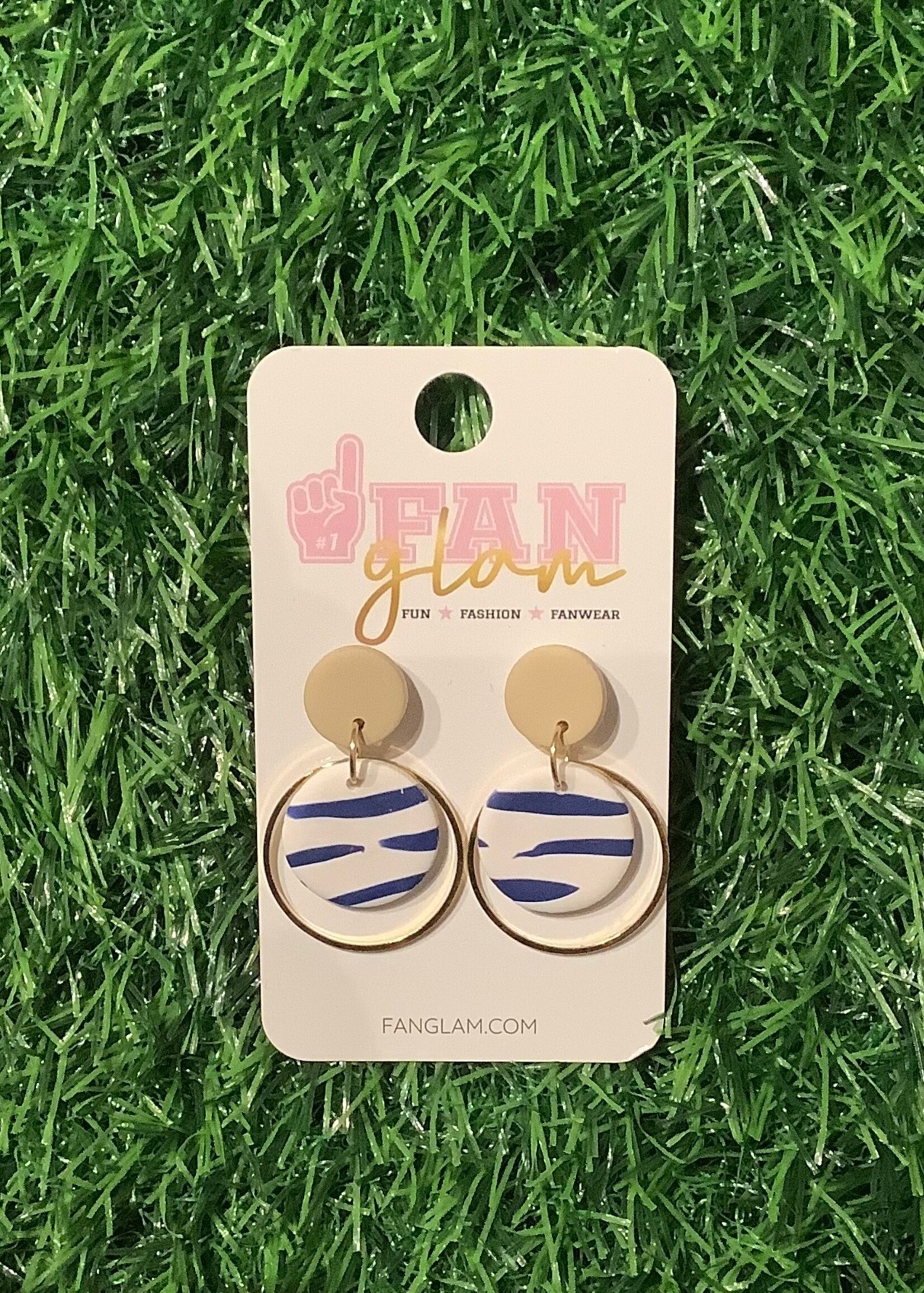 CLAY NAVY/WHITE ZEBRA & GOLD RING