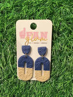 CLAY JANA IMPRINT DANGLE IN NAVY/VEGAS GOLD