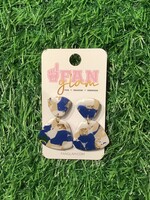 DOUBLE TRIANGLE DANGLES ACCENTED WITH GOLD FLECK